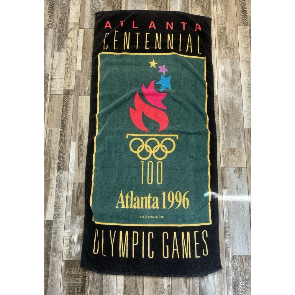 Vintage 1996 Olympics Atlanta Centennial Beach Towel Olympic Games USA